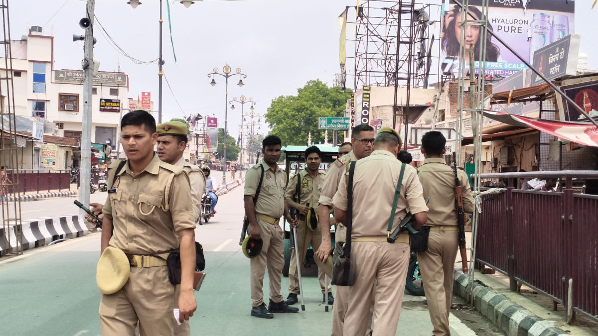 Police in Ayodhya, Uttar Pradesh.