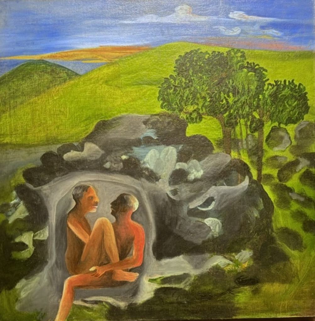Bhupen Khakhar’s untitled work (1988) 37ix37in oil on canvas