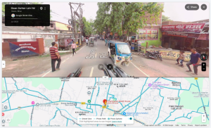 location in the footage recorded on the road in front of the district commandant’s office in Siwan.