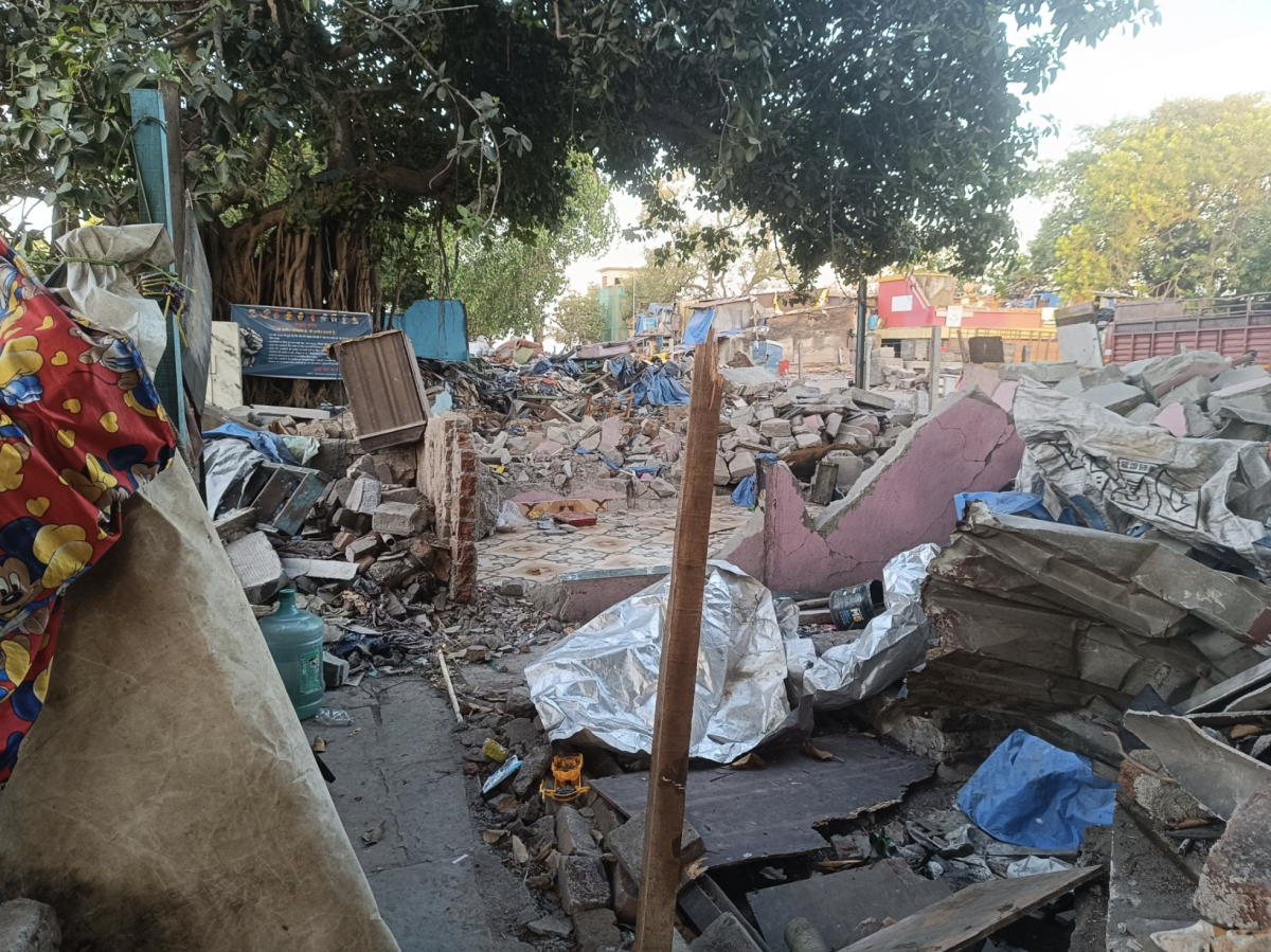 Demolished homes after the rubble has been cleared. Photo: Anjali D