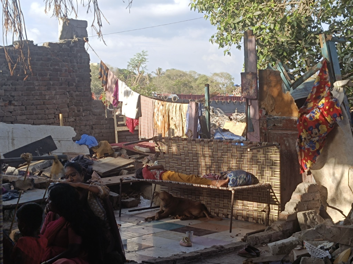 Everyday life after a demolition. Photo: Anjali D