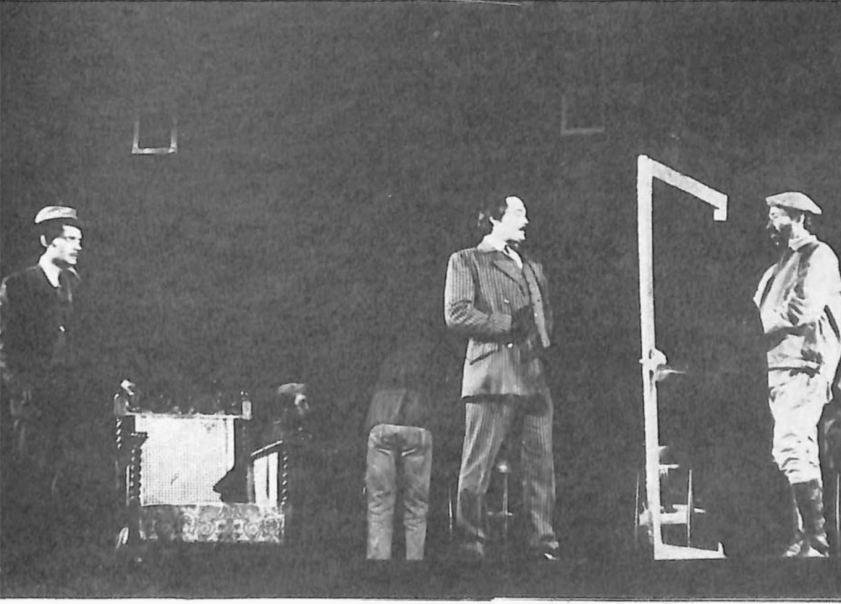Theatre Unit’s production of Arturo Ui in 1978 in Kolkata. Photo: Author provided