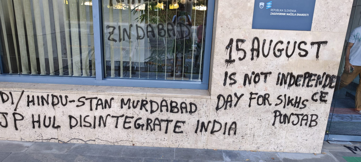 India Condemns Defacement of Indian Embassy in Slovenia, Seeks Action Against Anti-India Elements