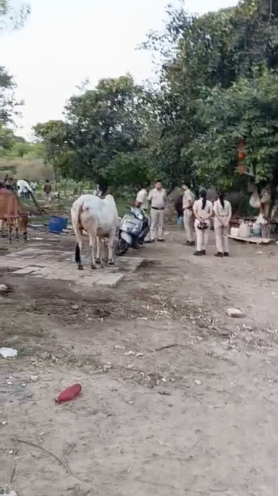 Residents of Bela Estate take videos as authorities arrive to demolish their makeshift homes. Photo: Screengrab, by arrangement
