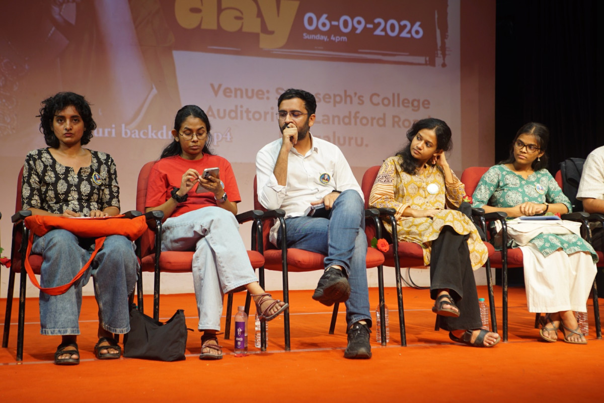 A discussion at the 'Gauri Day' memorial for journalist Gauri Lankesh, commemorated as 'Gen Z Day' on September 5, 2026, in Bengaluru. Photo: Teesta Setalvad